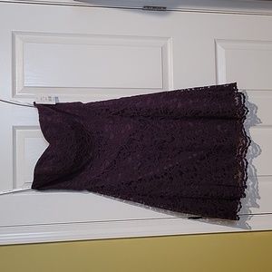 NWT David's Bridal Strapless lace dress (plum) in size 6